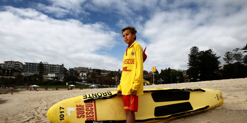 Luke McLellan, 13, has finished his surf rescue certificate at Bronte beach, in Sydney. Photo: Dean Sewell