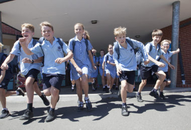 The Year 6 students from St Patrick's Primary School in Murrumbeena, Victoria prepare to leave primary school for the last time. They'll begin high school in 2018. Photo: Elizabeth Clancy